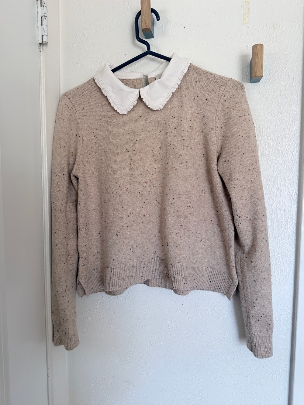 LOFT Crewneck Sweater with White Peter Pan Collar